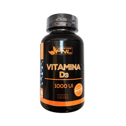 Vitamina D3 1000UI, 90 capsulas, Marca FNL